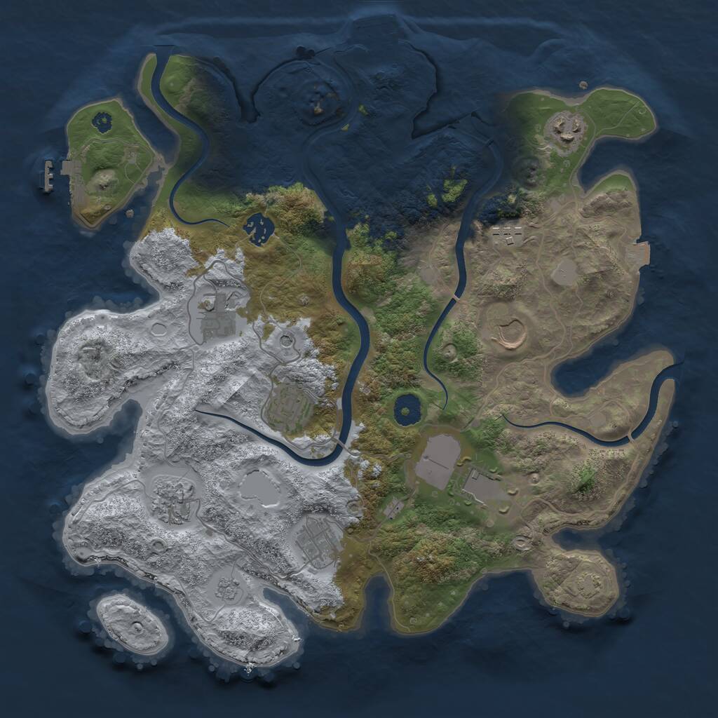 Rust Map: Procedural Map, Size: 3600, Seed: 394055449, 15 Monuments