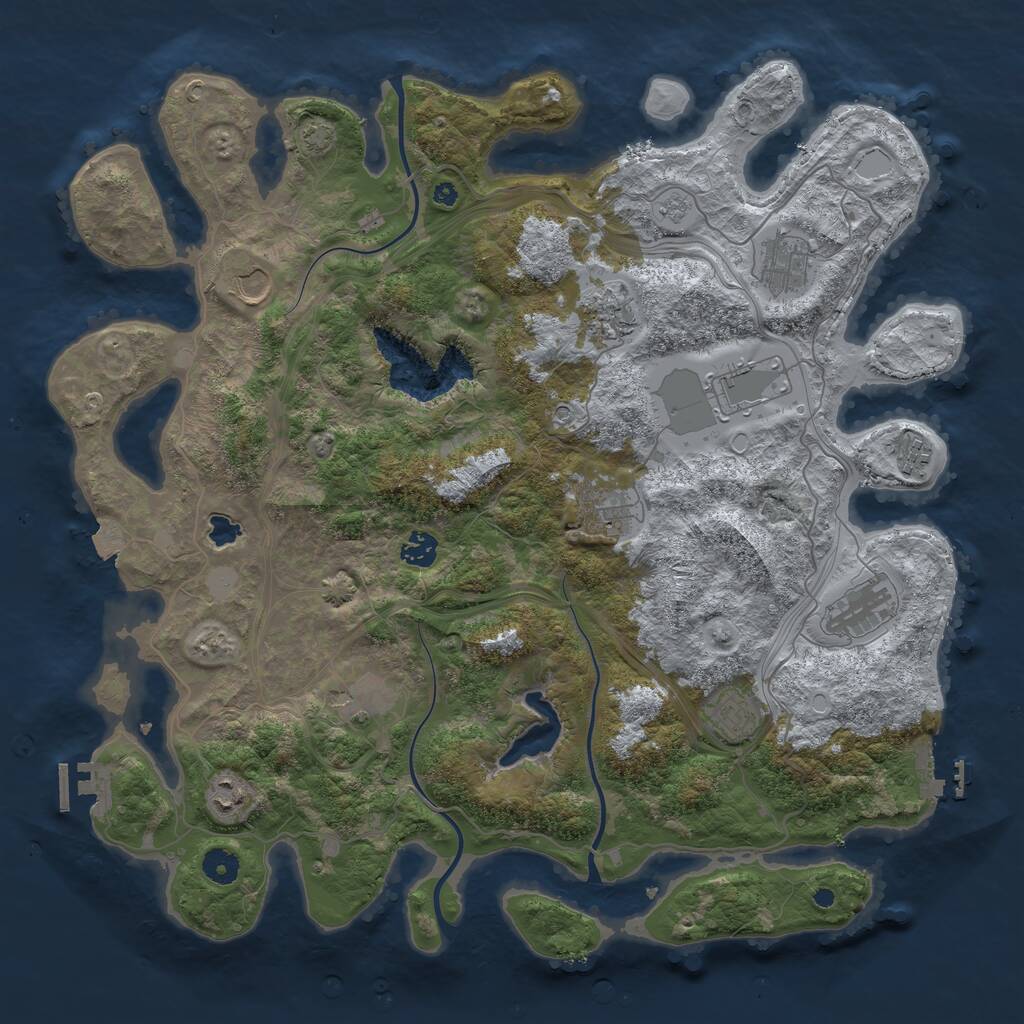 Rust Map: Procedural Map, Size: 4250, Seed: 92751126, 17 Monuments