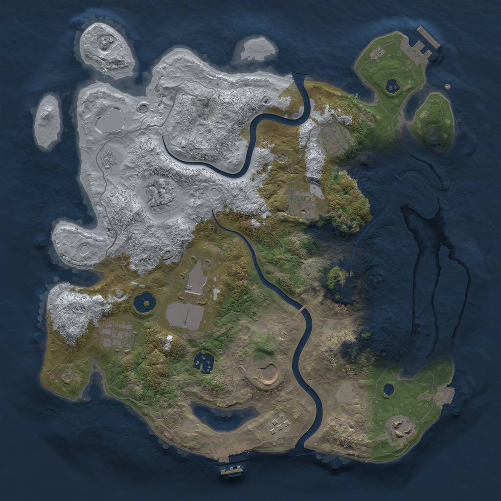 Rust Map: Procedural Map, Size: 3550, Seed: 64171138, 15 Monuments