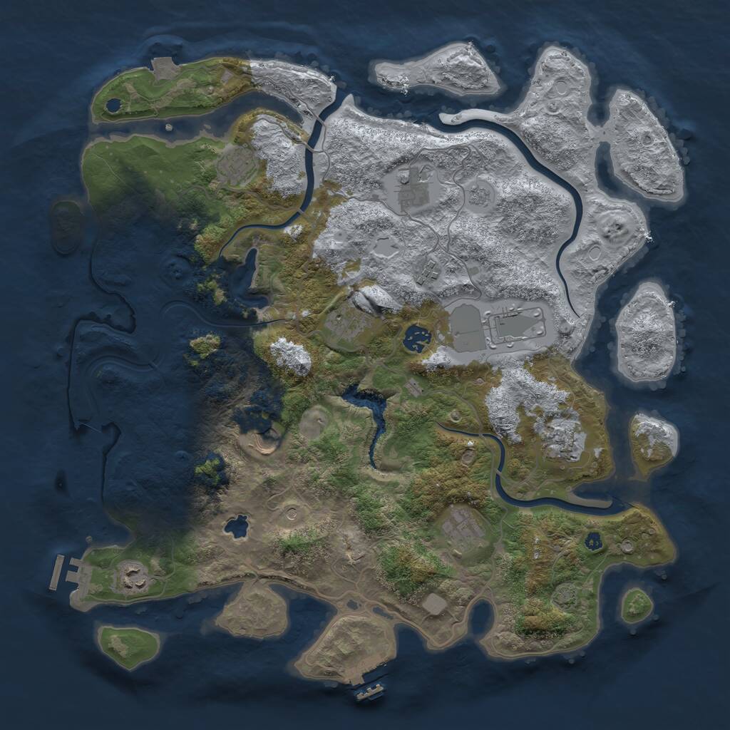Rust Map: Procedural Map, Size: 4100, Seed: 11868894, 16 Monuments