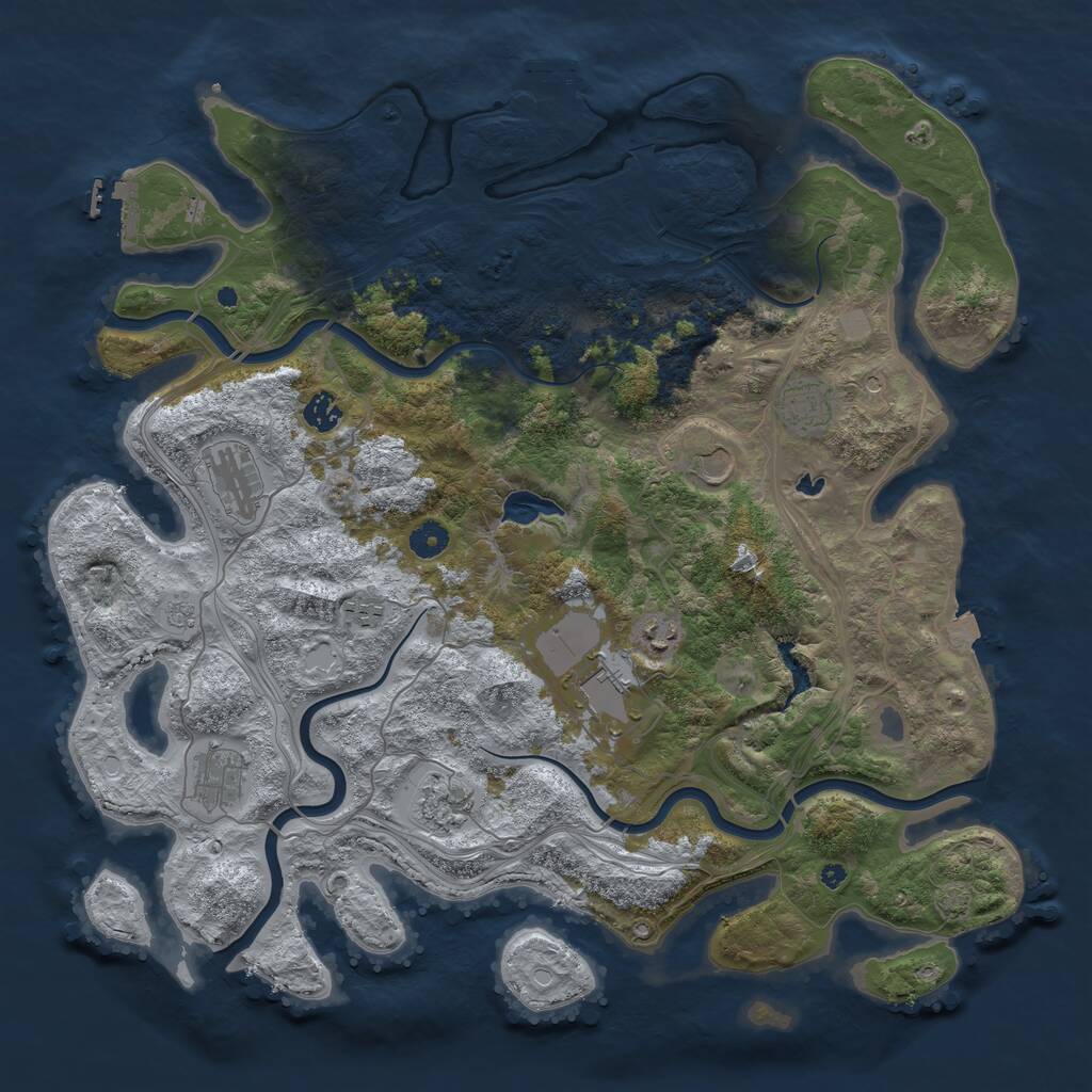 Rust Map: Procedural Map, Size: 4400, Seed: 47211142, 15 Monuments