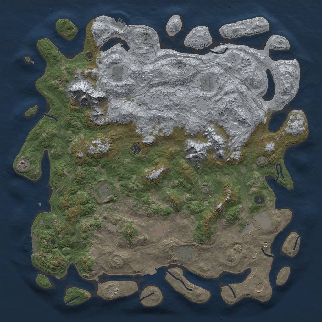 Rust Map: Procedural Map, Size: 5000, Seed: 79794, 19 Monuments