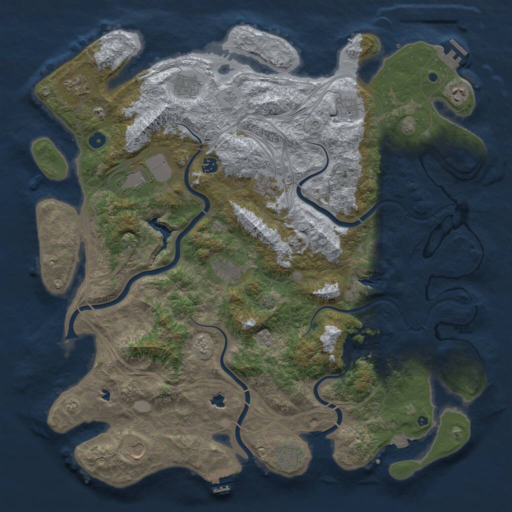 Rust Map: Procedural Map, Size: 4800, Seed: 47539284, 17 Monuments