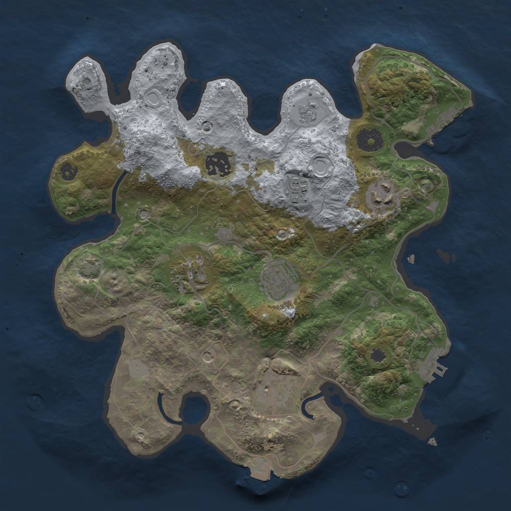 Rust Map: Procedural Map, Size: 3000, Seed: 164167318, 14 Monuments