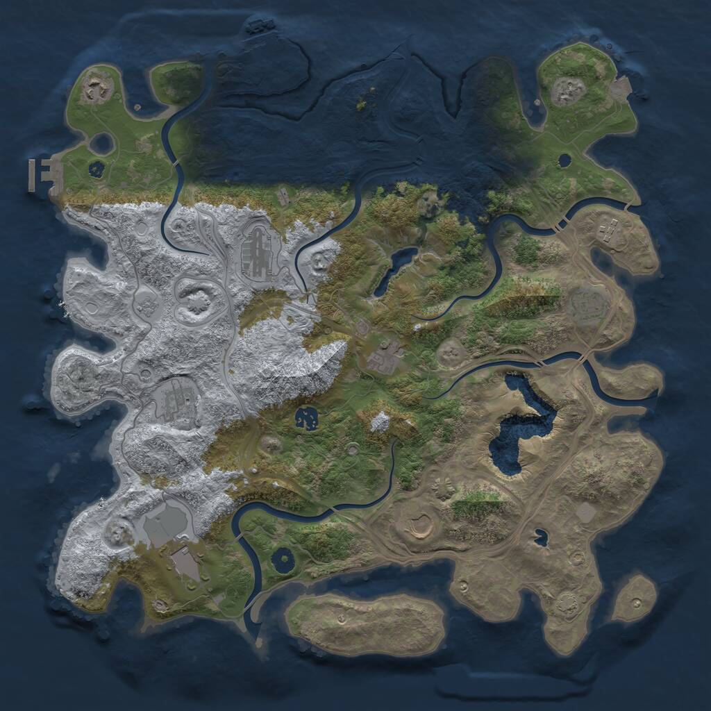 Rust Map: Procedural Map, Size: 4400, Seed: 27396359, 15 Monuments