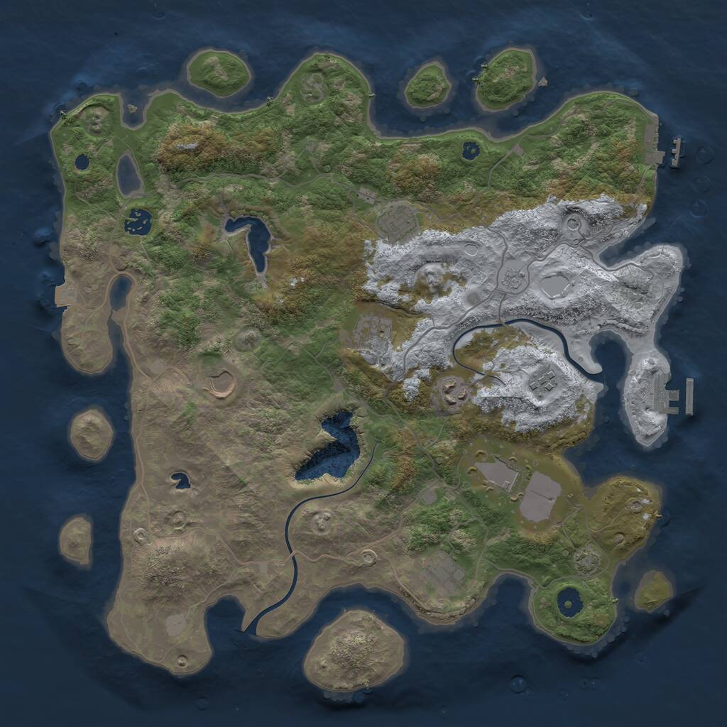 Rust Map: Procedural Map, Size: 4000, Seed: 400053514, 14 Monuments