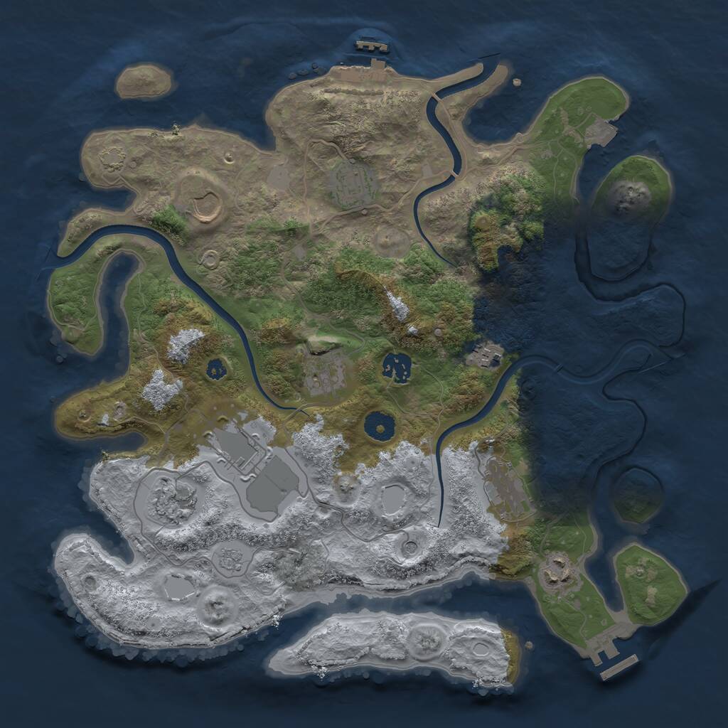 Rust Map: Procedural Map, Size: 3600, Seed: 71737941, 15 Monuments
