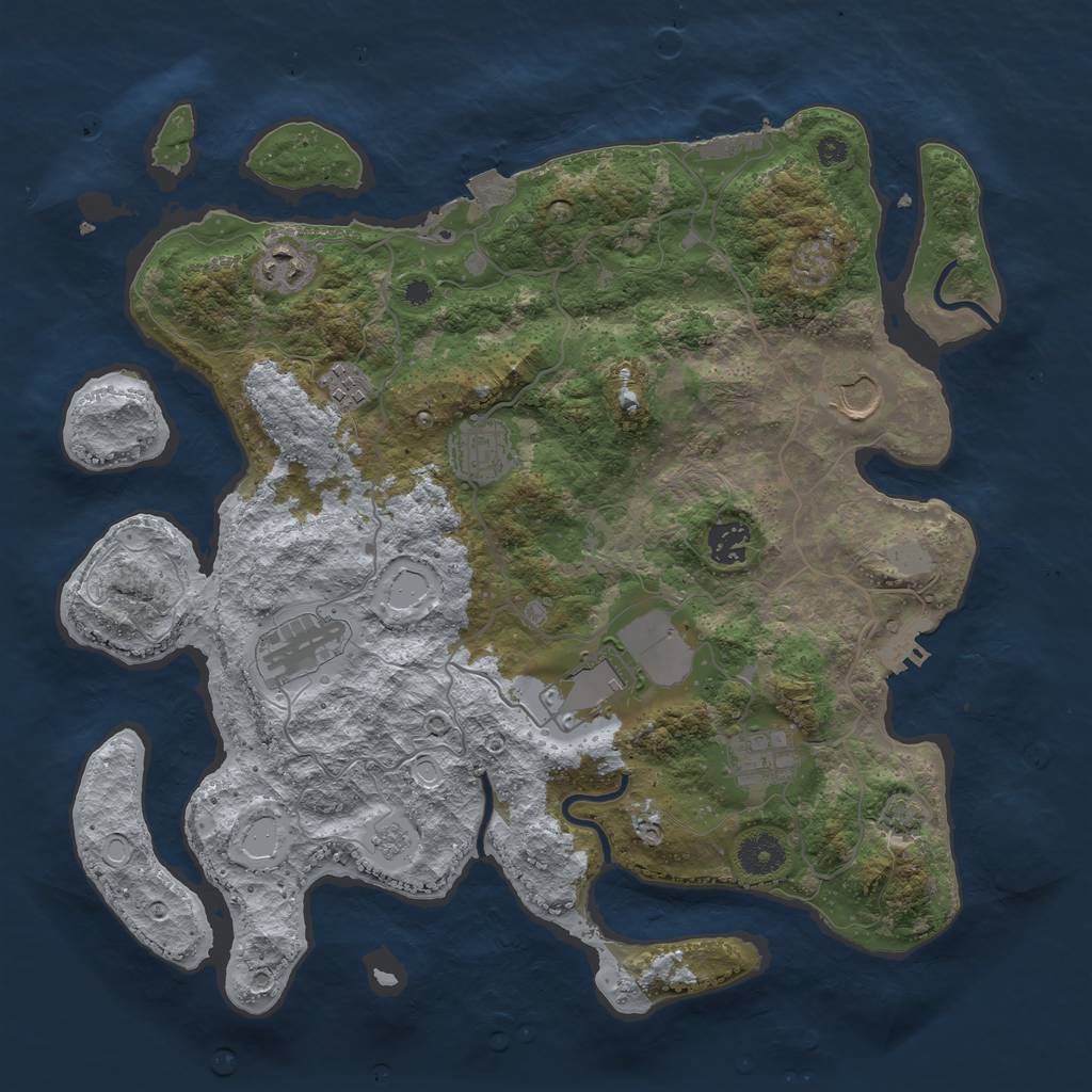 Rust Map: Procedural Map, Size: 3750, Seed: 3711588, 15 Monuments