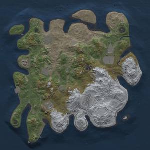 Thumbnail Rust Map: Procedural Map, Size: 3500, Seed: 1603290539, 15 Monuments