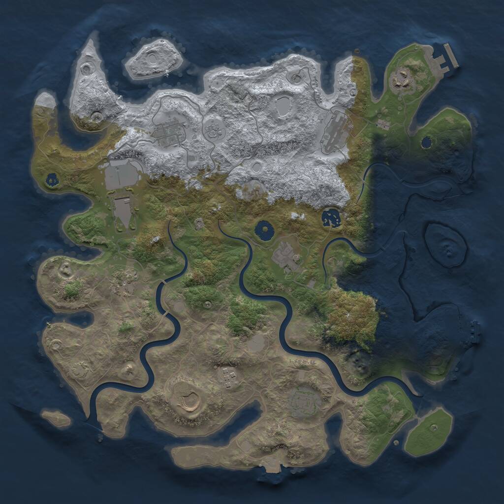 Rust Map: Procedural Map, Size: 3900, Seed: 64029936, 16 Monuments
