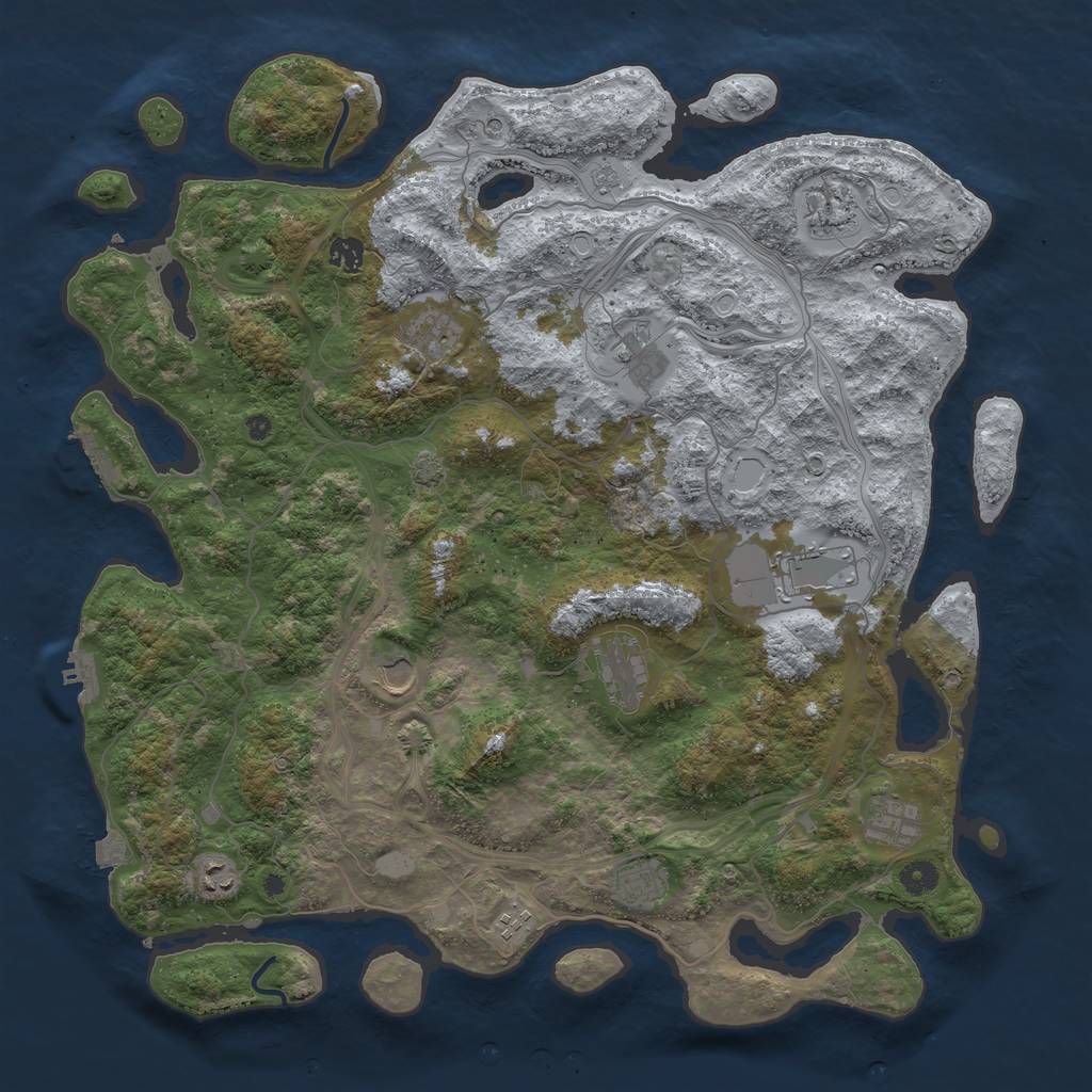 Rust Map: Procedural Map, Size: 4500, Seed: 704472922, 19 Monuments