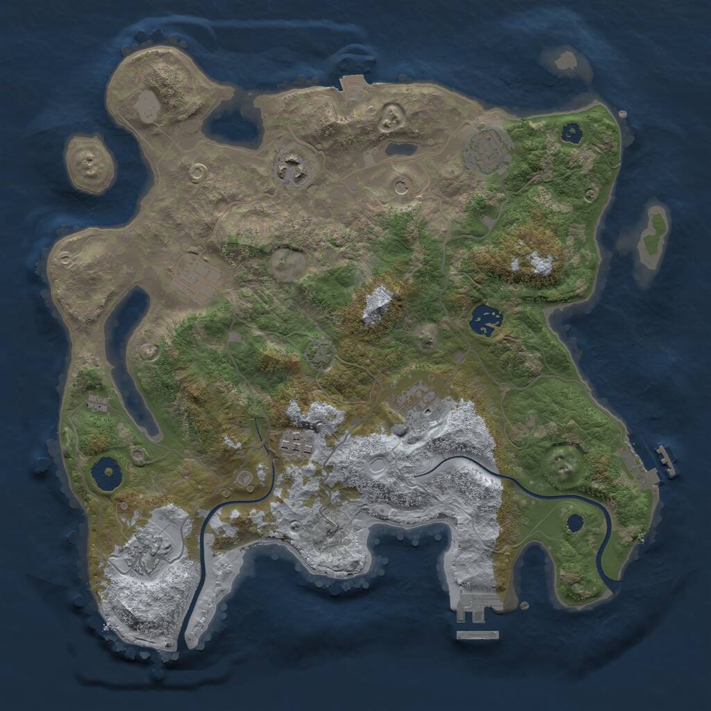 Rust Map: Procedural Map, Size: 3400, Seed: 4177280, 12 Monuments
