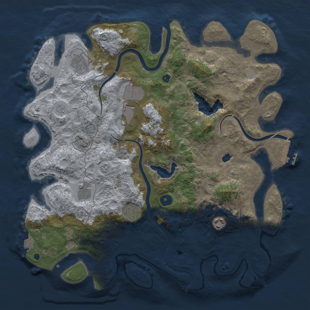 Rust Map: Procedural Map, Size: 4000, Seed: 91739663, 11 Monuments