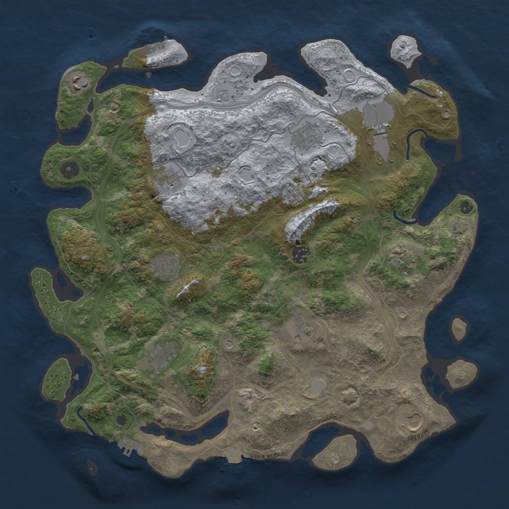 Rust Map: Procedural Map, Size: 4250, Seed: 383977326, 19 Monuments