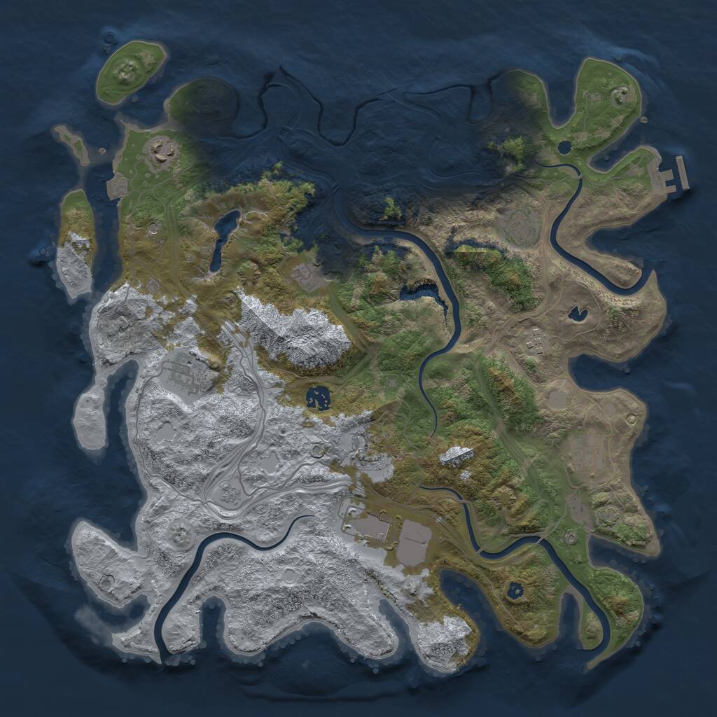 Rust Map: Procedural Map, Size: 4250, Seed: 29666248, 14 Monuments