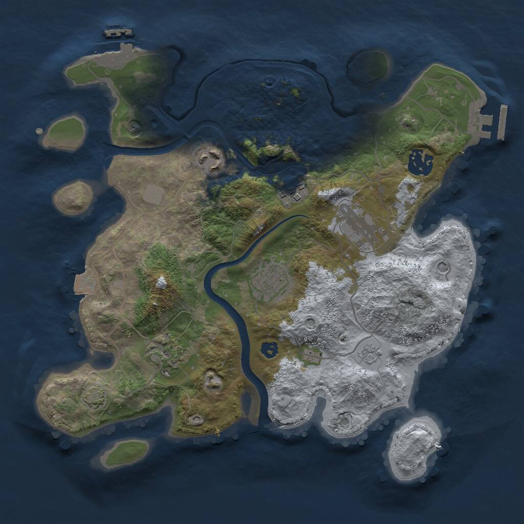 Rust Map: Procedural Map, Size: 3000, Seed: 7012638, 12 Monuments