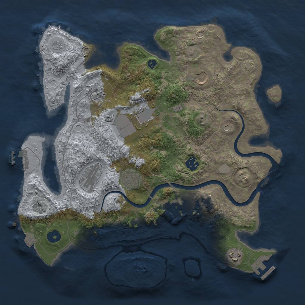 Rust Map: Procedural Map, Size: 3500, Seed: 164570465, 15 Monuments