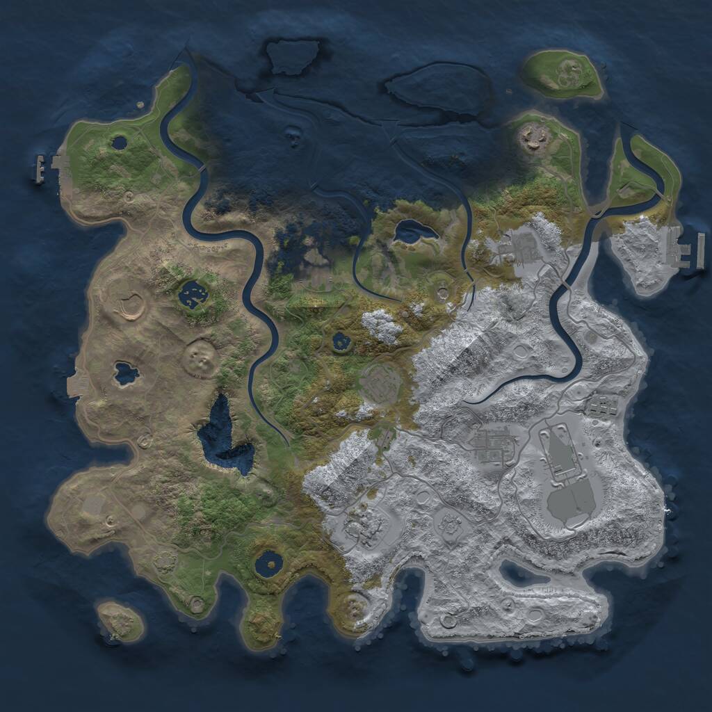 Rust Map: Procedural Map, Size: 4000, Seed: 572358, 16 Monuments