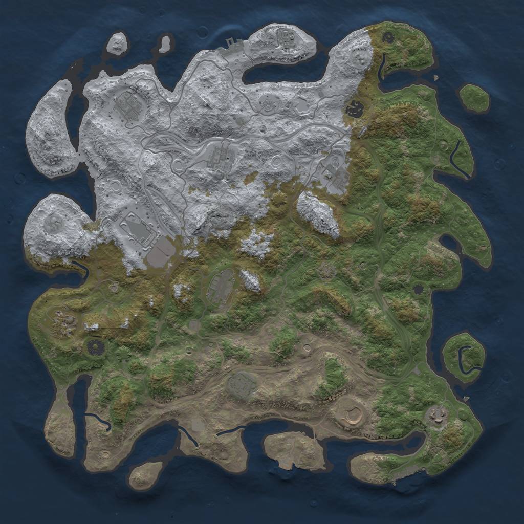 Rust Map: Procedural Map, Size: 4500, Seed: 1349016779, 19 Monuments