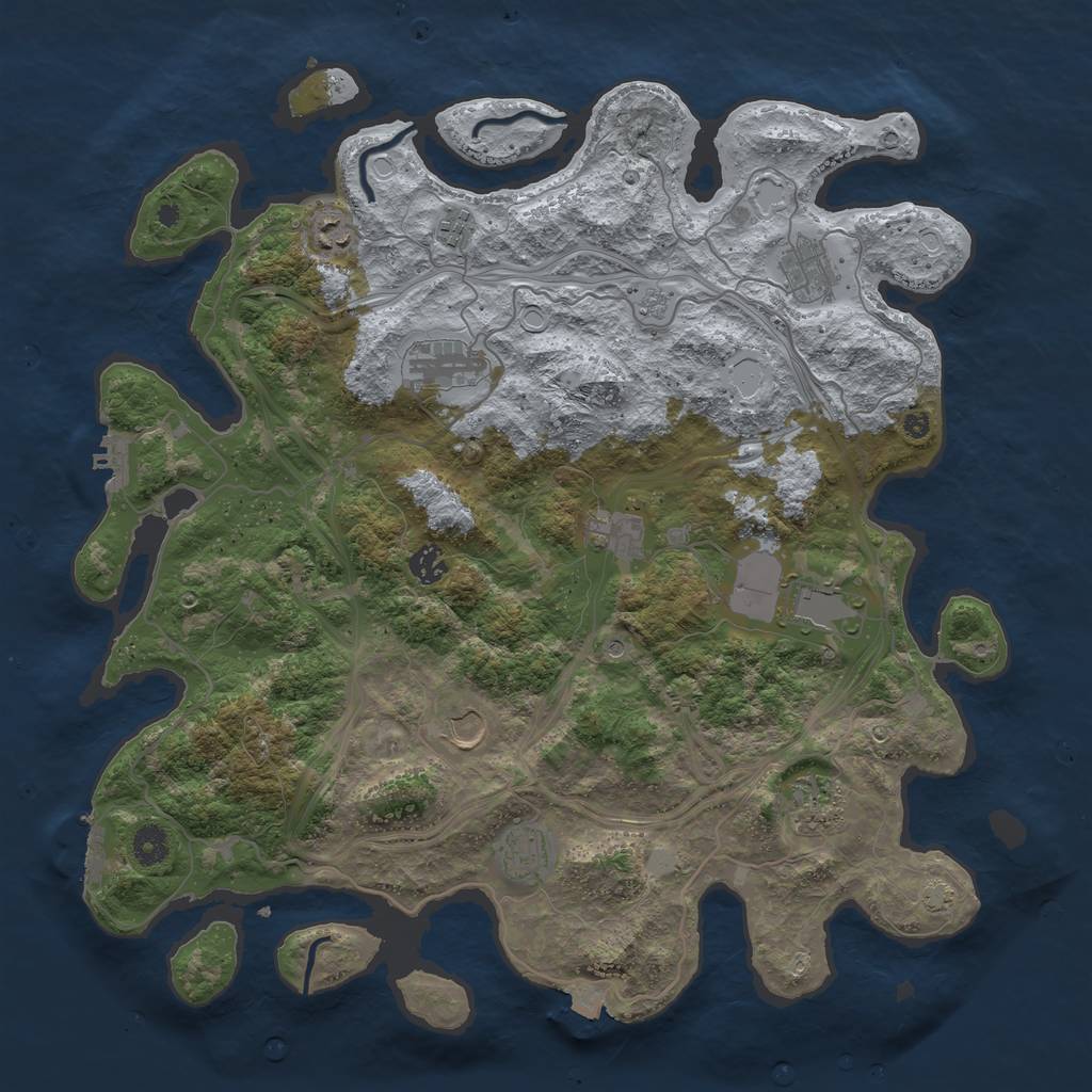 Rust Map: Procedural Map, Size: 4250, Seed: 757450055, 18 Monuments