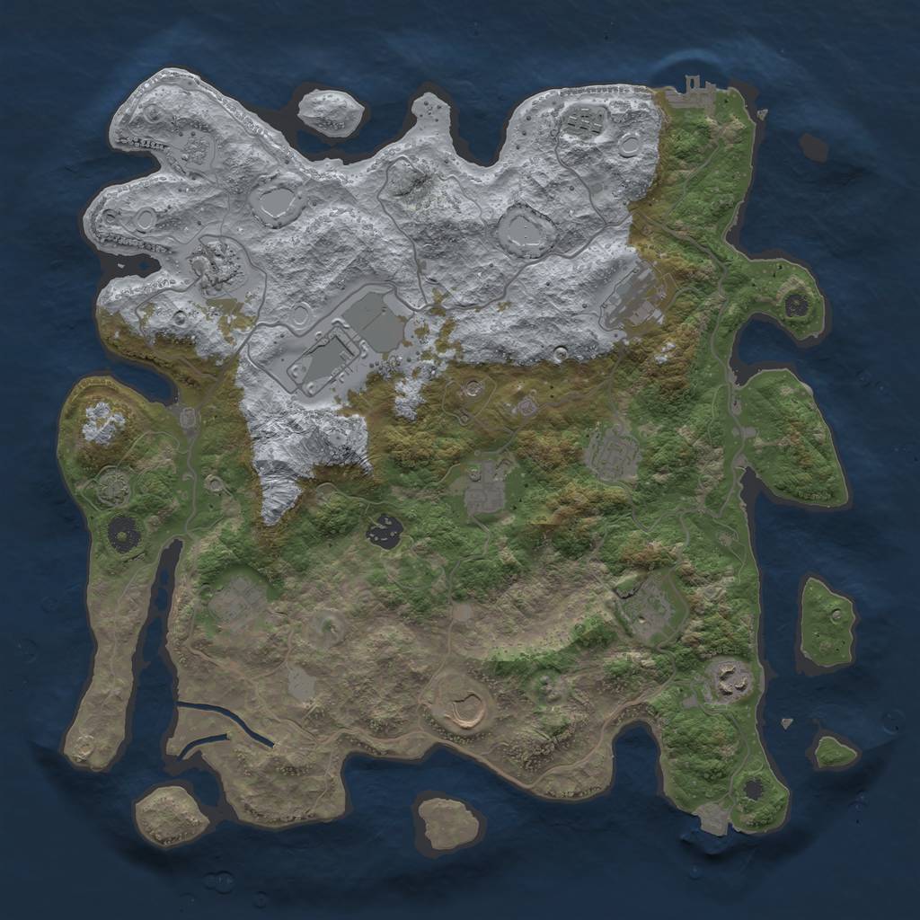 Rust Map: Procedural Map, Size: 4000, Seed: 736392562, 18 Monuments