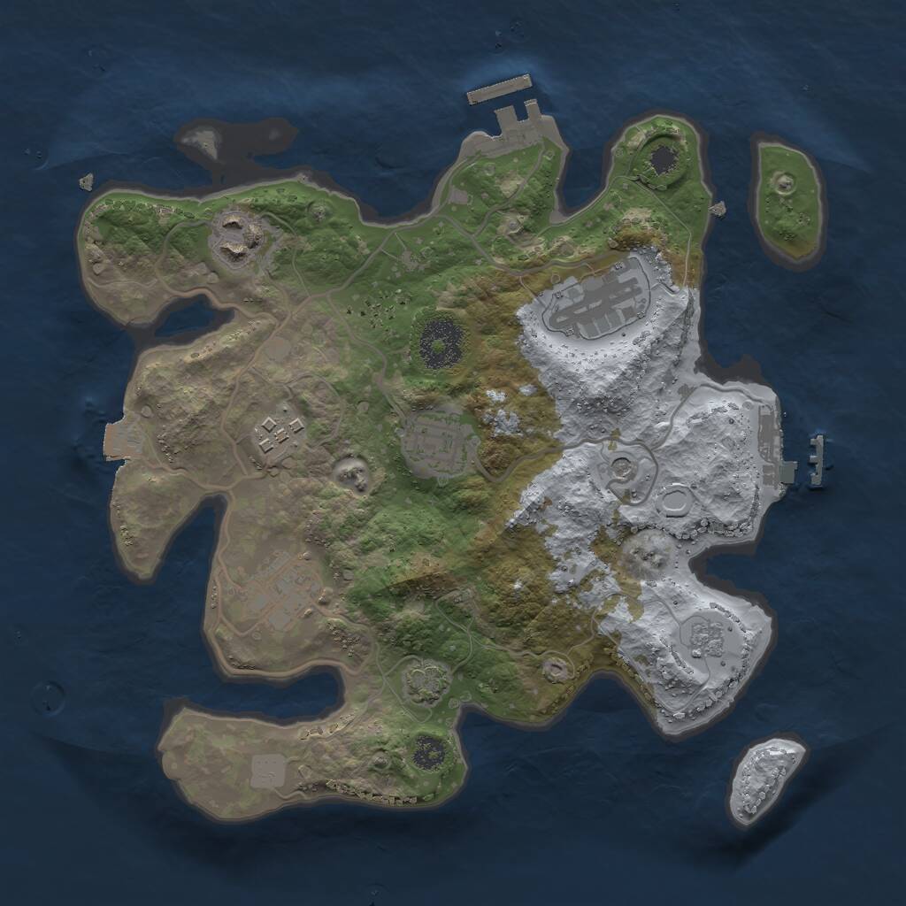 Rust Map: Procedural Map, Size: 2800, Seed: 1438718039, 11 Monuments