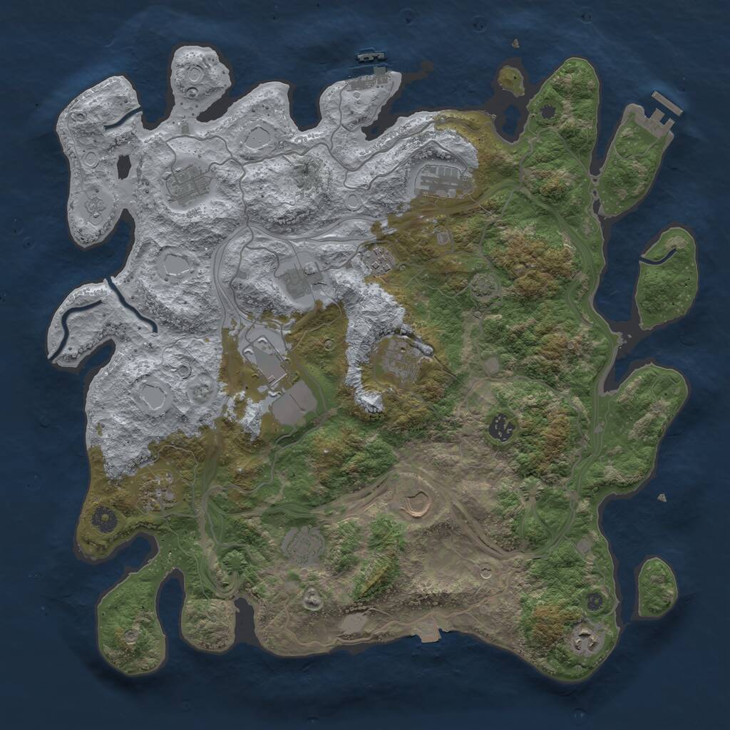 Rust Map: Procedural Map, Size: 4250, Seed: 70011183, 17 Monuments