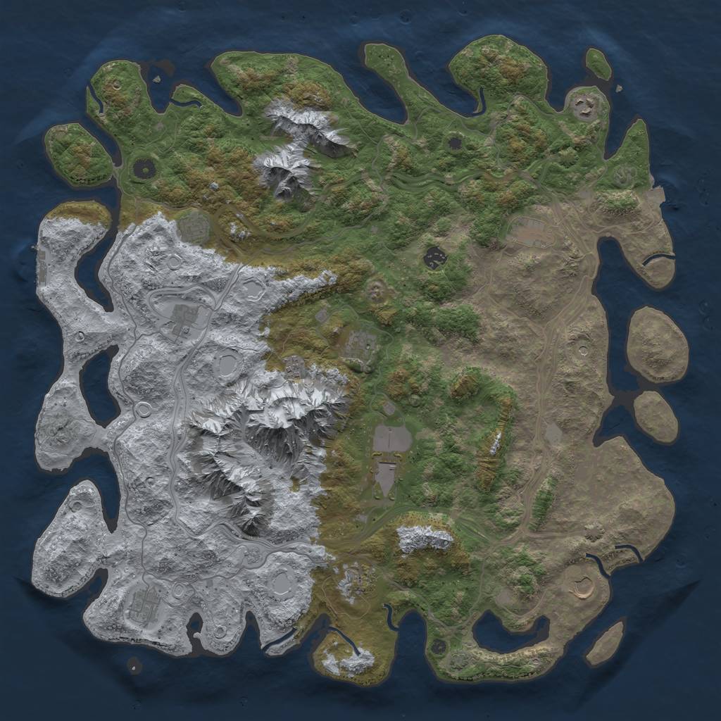 Rust Map: Procedural Map, Size: 5000, Seed: 766815889, 18 Monuments