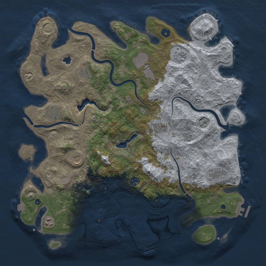 Rust Map: Procedural Map, Size: 4400, Seed: 1881287320, 16 Monuments