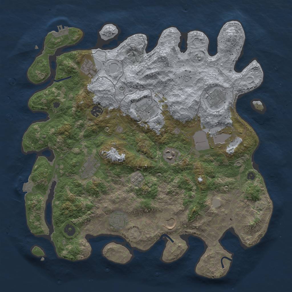 Rust Map: Procedural Map, Size: 3850, Seed: 13807040, 17 Monuments