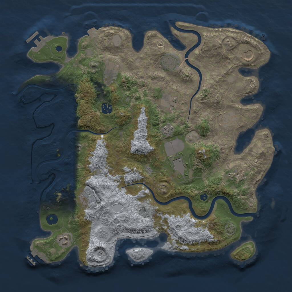 Rust Map: Procedural Map, Size: 3950, Seed: 74546456, 17 Monuments