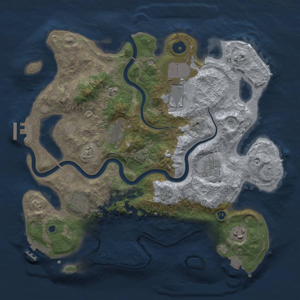 Rust Map: Procedural Map, Size: 3500, Seed: 1020241464, 12 Monuments