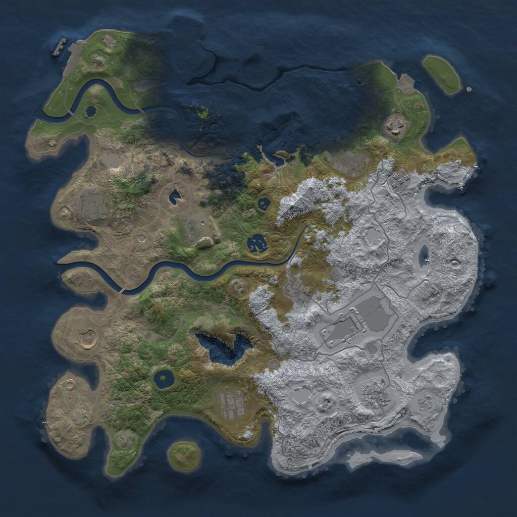 Rust Map: Procedural Map, Size: 4000, Seed: 952144, 17 Monuments