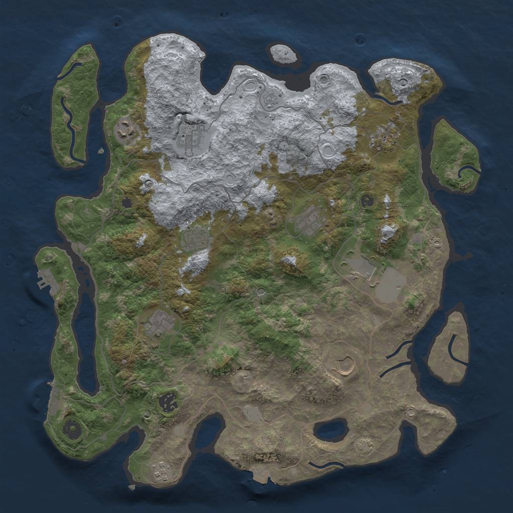 Rust Map: Procedural Map, Size: 4000, Seed: 27457, 18 Monuments