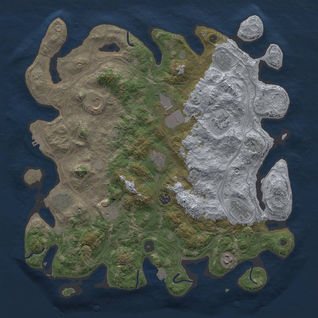 Rust Map: Procedural Map, Size: 4250, Seed: 1881287320, 18 Monuments