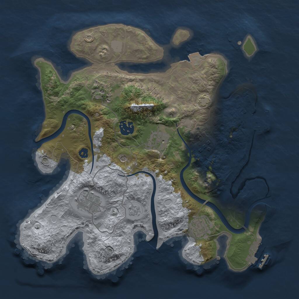 Rust Map: Procedural Map, Size: 3000, Seed: 877189, 12 Monuments