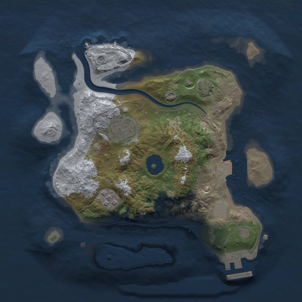 Rust Map: Procedural Map, Size: 2400, Seed: 1761100689, 5 Monuments