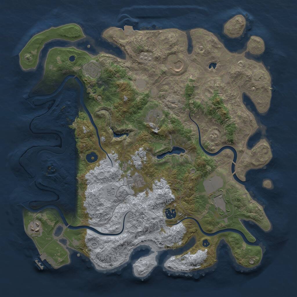 Rust Map: Procedural Map, Size: 4000, Seed: 371766940, 13 Monuments