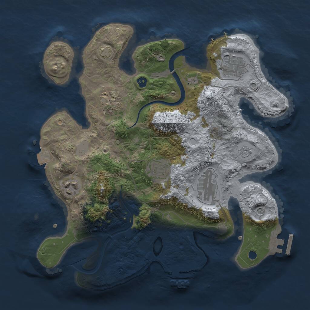 Rust Map: Procedural Map, Size: 3000, Seed: 8320, 11 Monuments