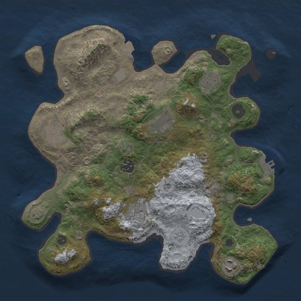 Rust Map: Procedural Map, Size: 3250, Seed: 1899126423, 13 Monuments