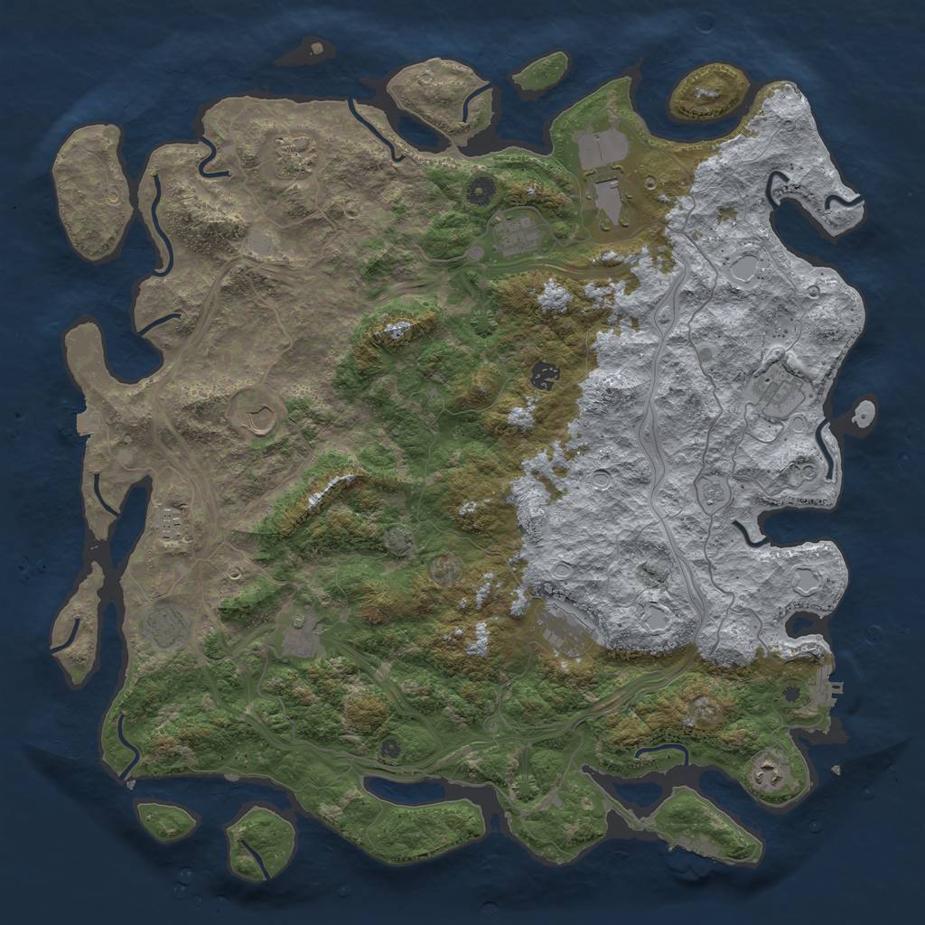 Rust Map: Procedural Map, Size: 4800, Seed: 1272701272, 19 Monuments