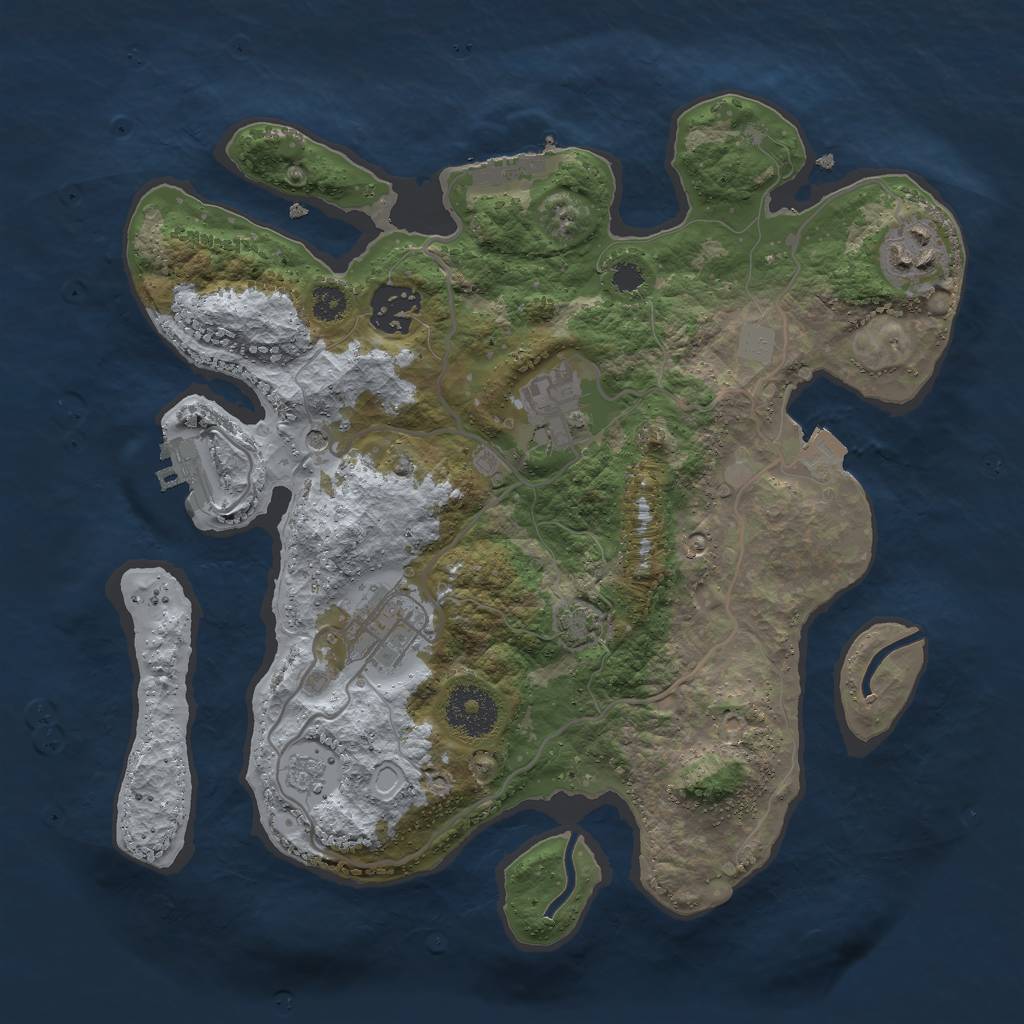 Rust Map: Procedural Map, Size: 3000, Seed: 94815, 12 Monuments