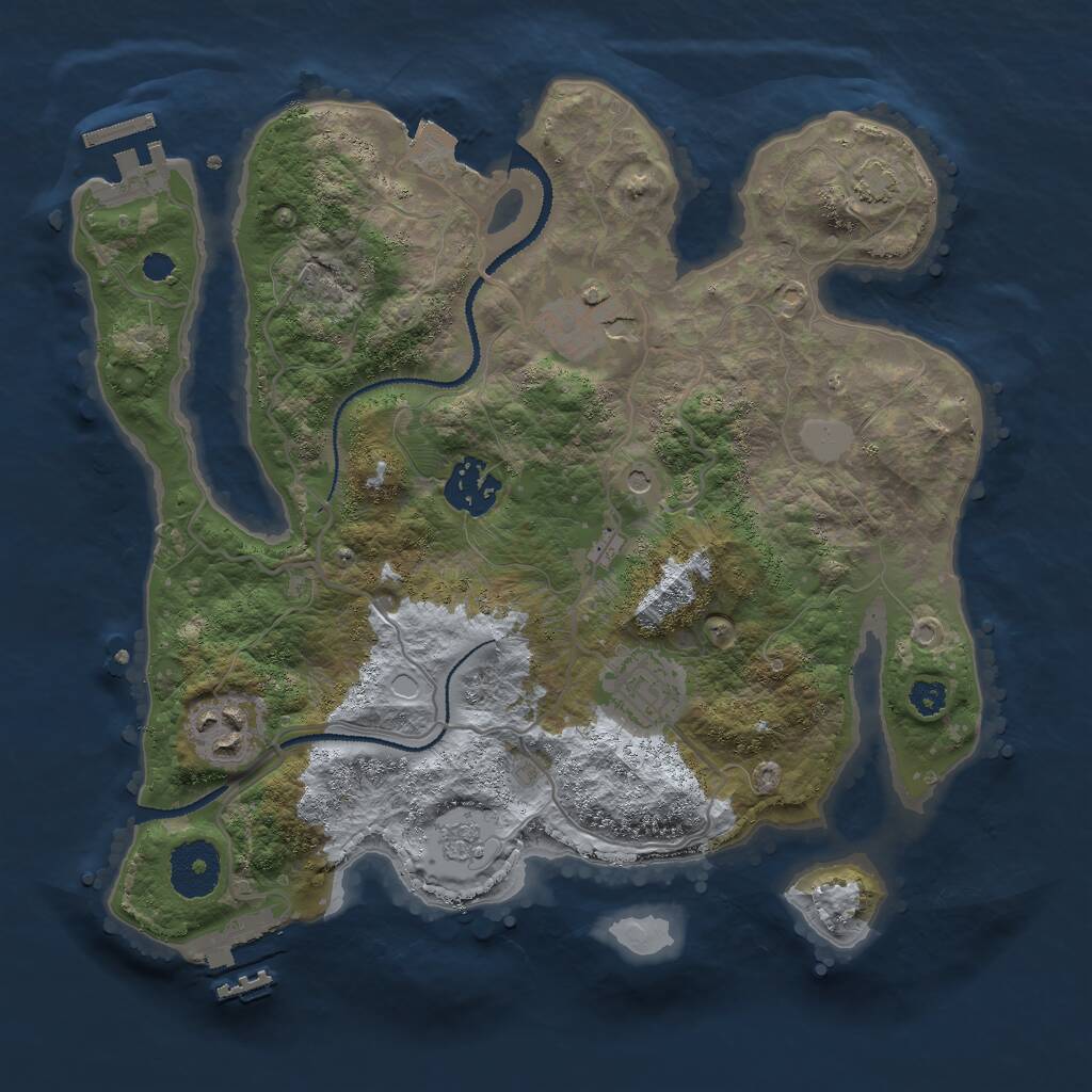 Rust Map: Procedural Map, Size: 3000, Seed: 805255097, 10 Monuments