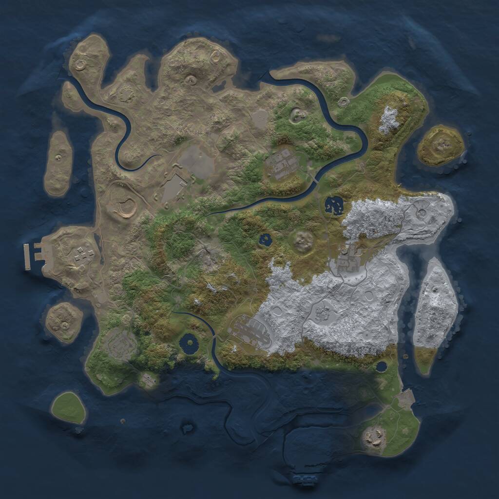 Rust Map: Procedural Map, Size: 3800, Seed: 13375840, 15 Monuments