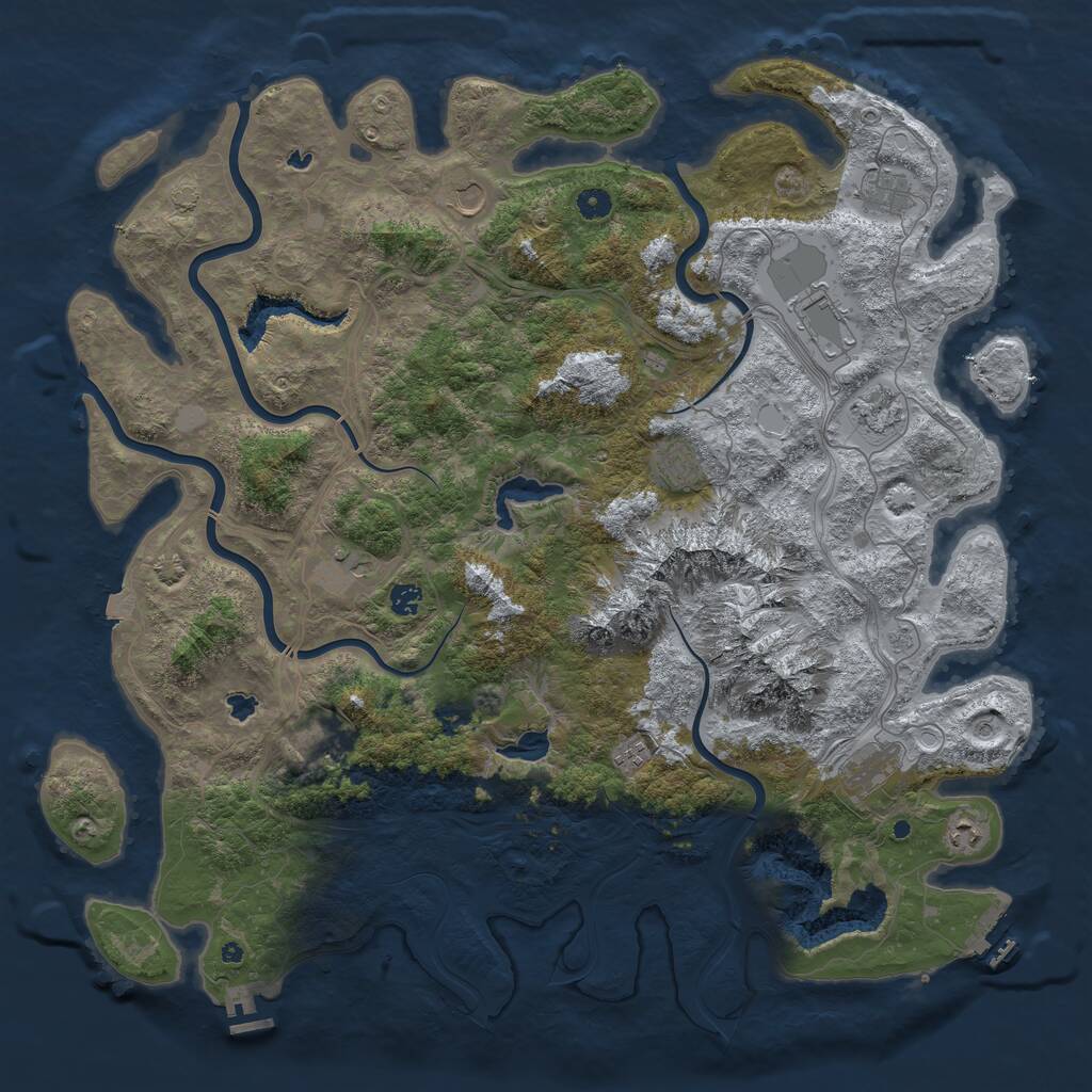Rust Map: Procedural Map, Size: 5000, Seed: 1563414467, 17 Monuments