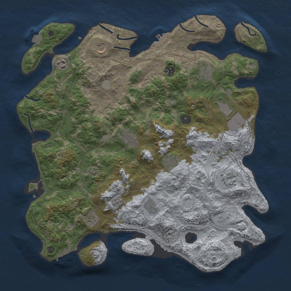 Rust Map: Procedural Map, Size: 4250, Seed: 1264804569, 19 Monuments