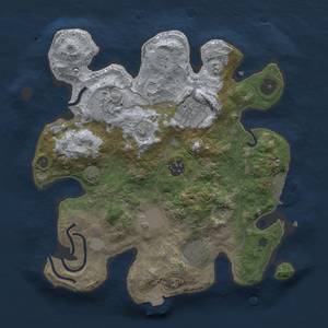 Thumbnail Rust Map: Procedural Map, Size: 3000, Seed: 11486, 12 Monuments