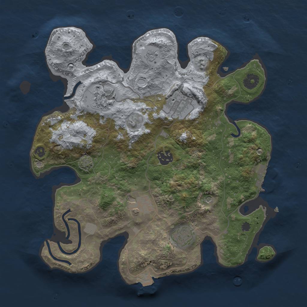 Rust Map: Procedural Map, Size: 3000, Seed: 11486, 12 Monuments