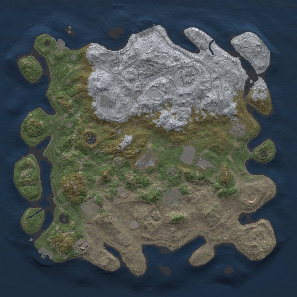 Rust Map: Procedural Map, Size: 4250, Seed: 3386180, 19 Monuments