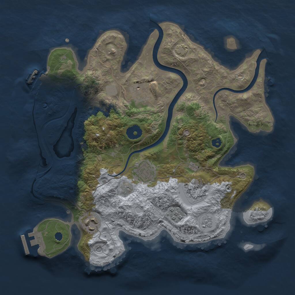 Rust Map: Procedural Map, Size: 3000, Seed: 196447913, 11 Monuments